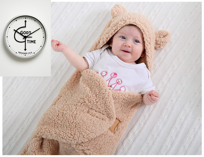 Cute Newborn Baby Boys Girls Blankets Plush Swaddle Blankets Brown