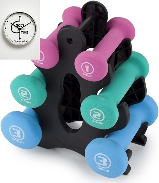 Neoprene Dumbbell Set with Rack – 1, 2, 3 lb Hand Weights for Home Gym, Indoor & Outdoor Use – Soft Grip Sprint Set for Cardio, Strength & Rehab