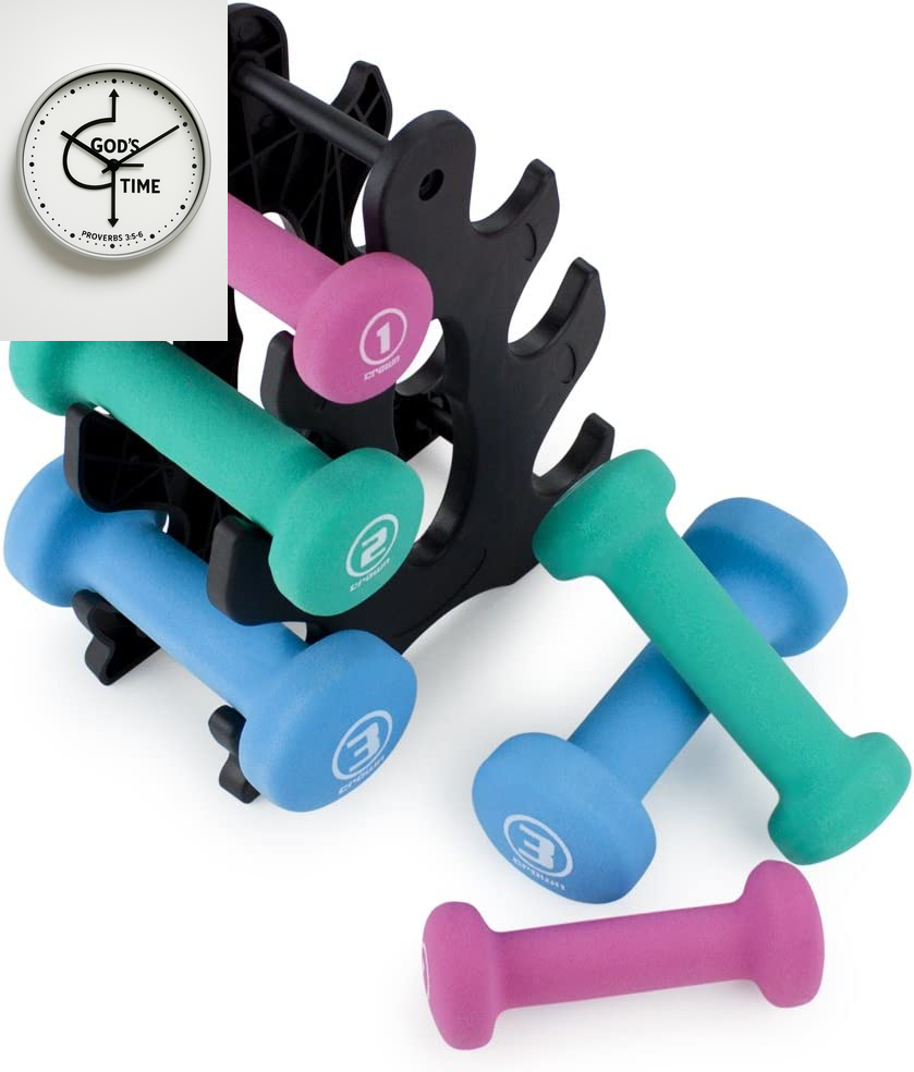 Neoprene Dumbbell Set with Rack – 1, 2, 3 lb Hand Weights for Home Gym, Indoor & Outdoor Use – Soft Grip Sprint Set for Cardio, Strength & Rehab