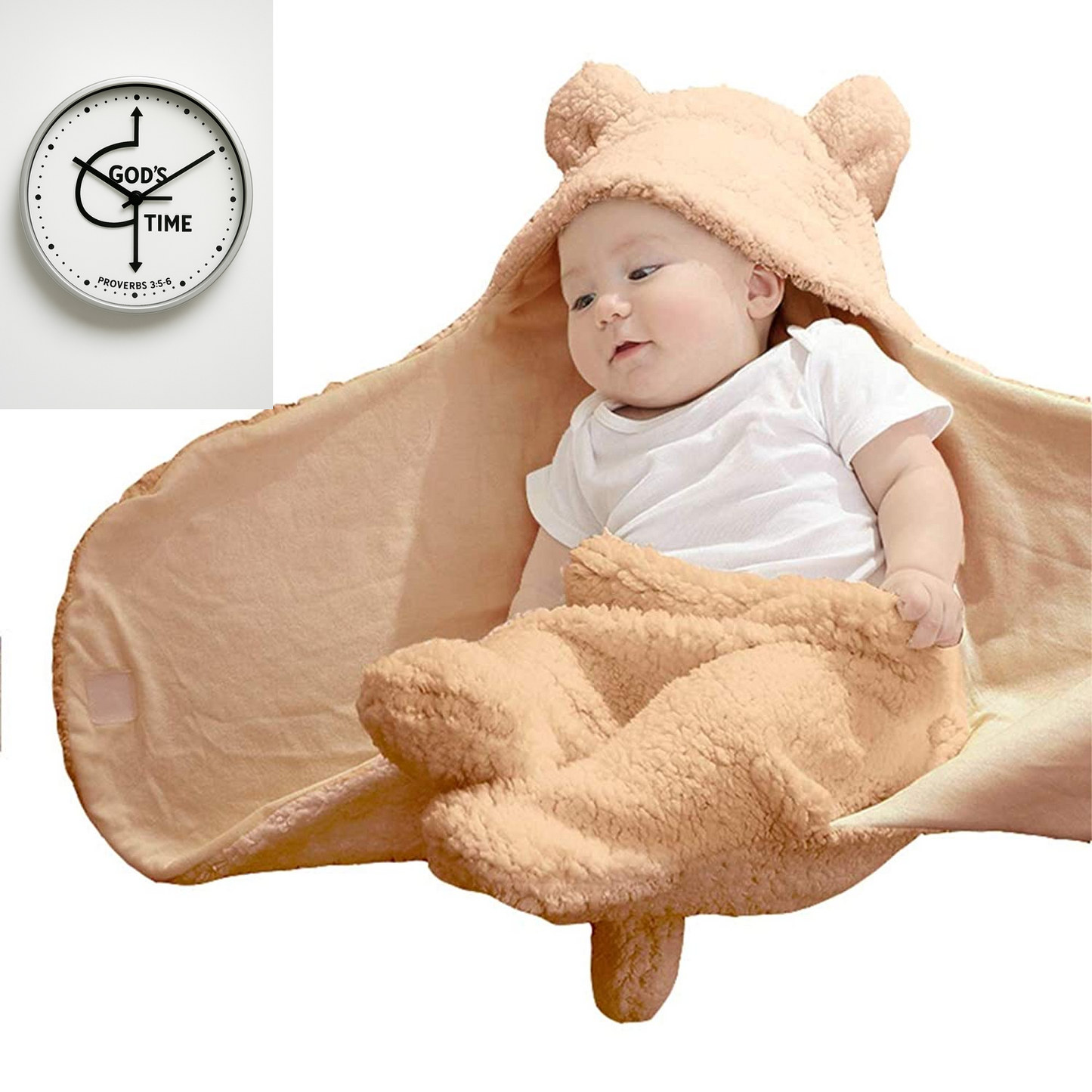Cute Newborn Baby Boys Girls Blankets Plush Swaddle Blankets Brown